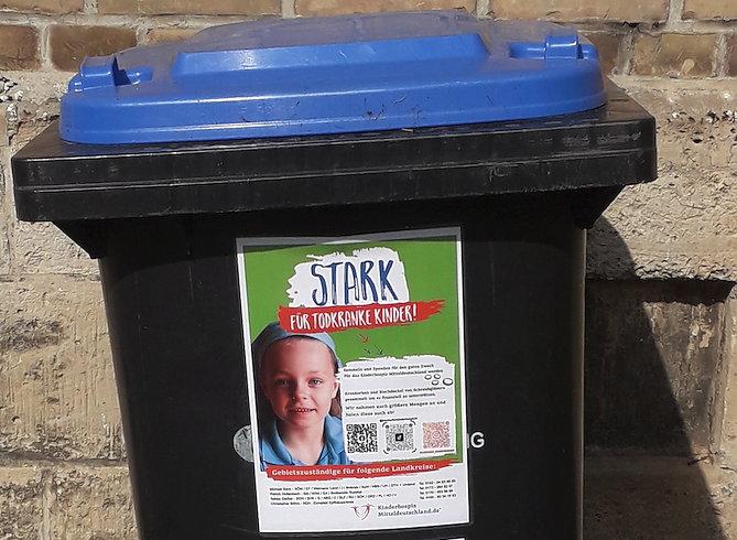 Die Sammeltonne in Beberstedt (Foto: Pfarrer G&uuml;nter Christoph Haase)