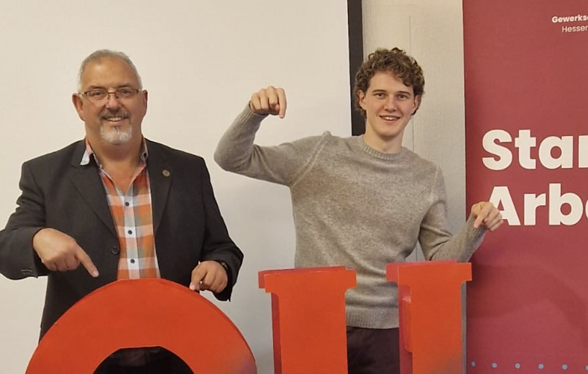 Udo Lurch von der Eisenbahn- und Verkehrsgewerkschaft und sein neuer Stellvertreter, Benedikt Hartleib (Foto: DGB)