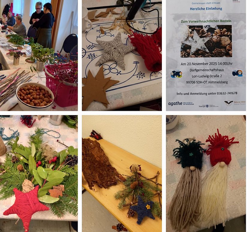 Vorweihnachtliches Basteln im Seniorentreff in Himmelsberg (Foto:  Yvonne Koch / Christina Wipperling)