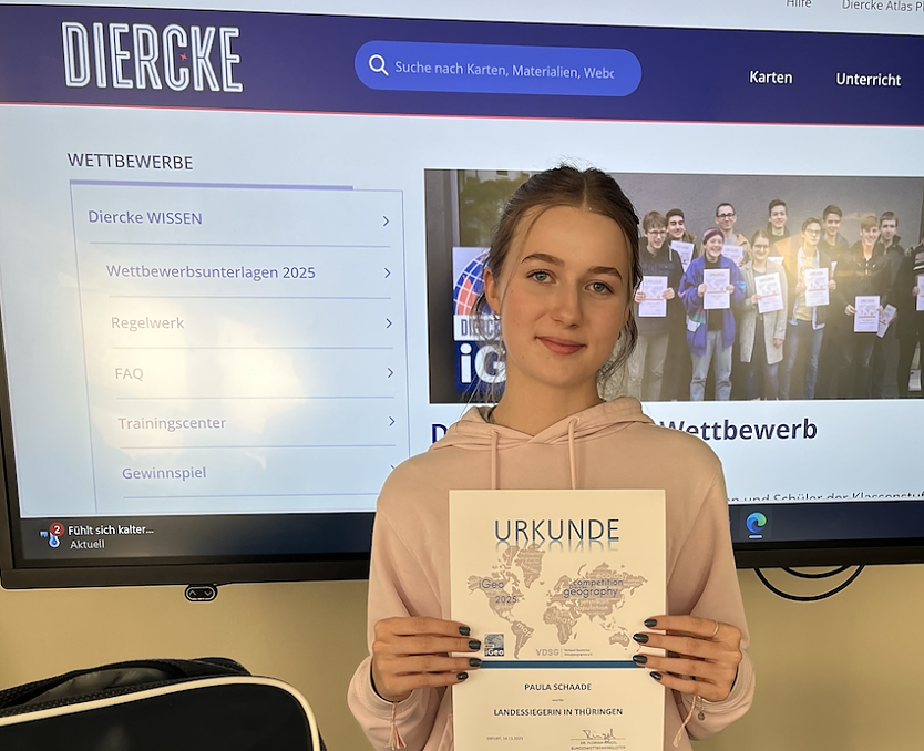 Paula Marleen Schaade holte den Landessieg in bilingualer Geografie (Foto: Humboldt-Gymnasium)