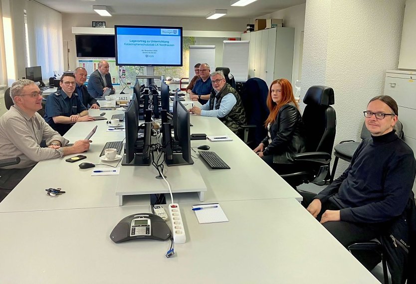 Der Katastrophenschutzstab des Kreises kam heute zu einer &Uuml;bung zusammen (Foto: Pressestelle Landratsamt)