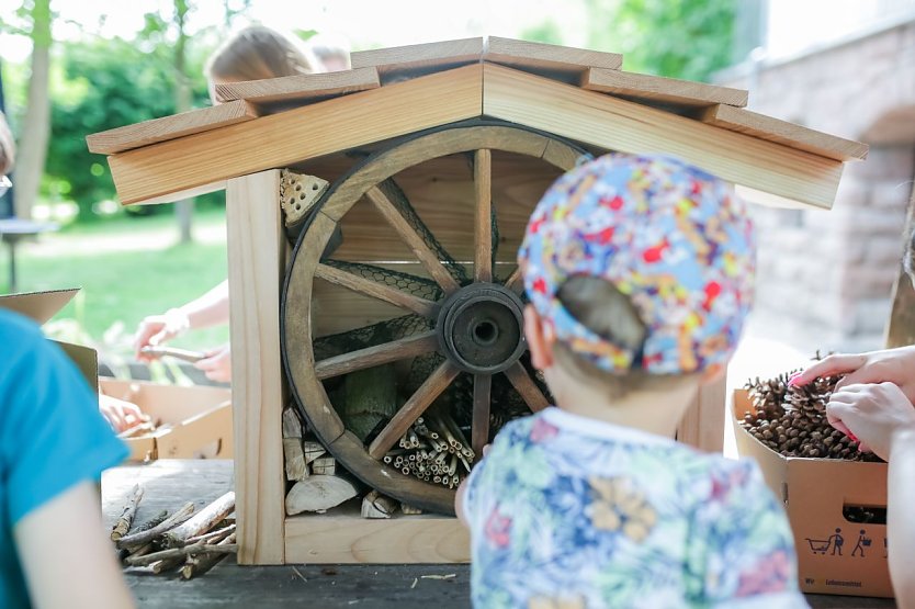 Kinder bauen ein Insektenhotel (Foto: Stadt Leinefelde-Worbis) Kinder bauen ein Insektenhotel (Foto: Stadt Leinefelde-Worbis)