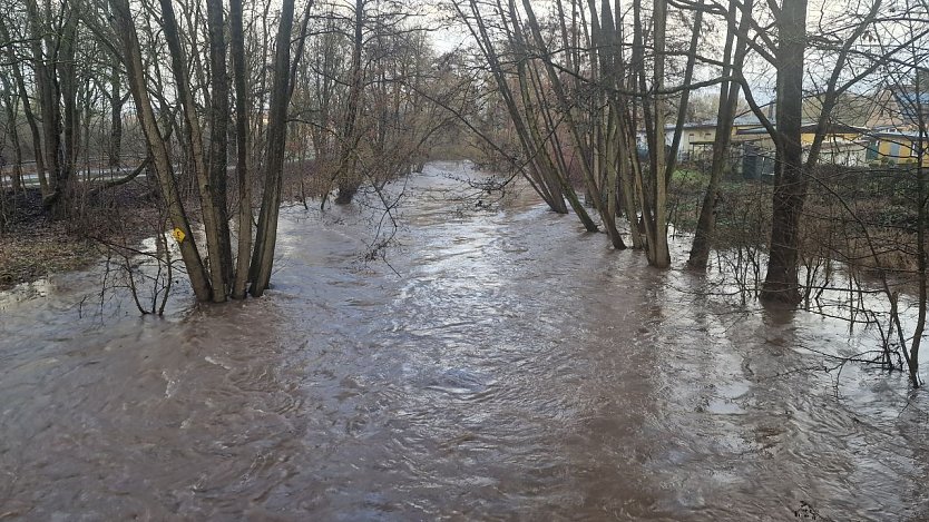 In der Zorge flie&szlig;t derzeit viel Wasser, Grund zur Sorge gibt es bisher aber nicht (Foto: agl)