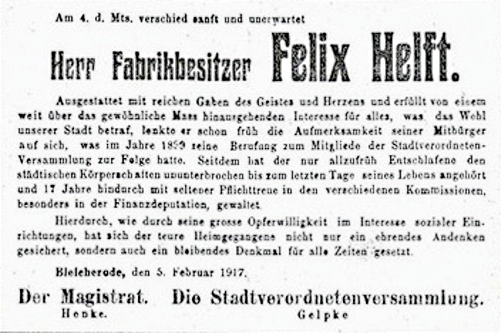 Todesanzeige zum Ableben von Felix Heldt.  (Foto: Repro: Dirk Schmidt)