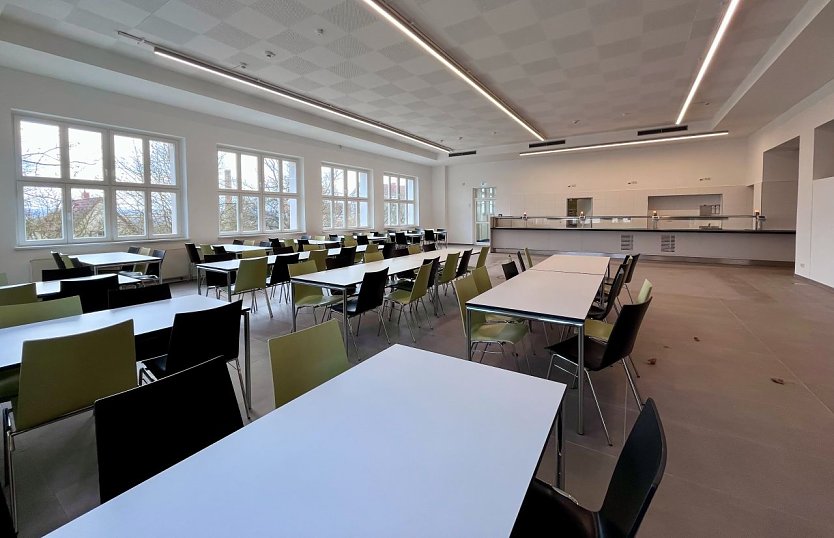 Blick in den Altbau der Mensa, der jetzt nach der Sanierung wieder geöffnet ist. (Foto: ssc) Blick in den Altbau der Mensa, der jetzt nach der Sanierung wieder geöffnet ist. (Foto: ssc)