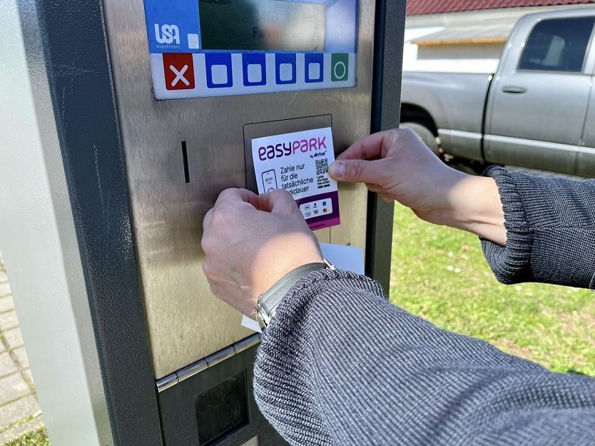 Seit Monatsanfang kann man in Leinefelde-Worbis Parkgeb&uuml;hren per Handy bezahlen.  (Foto: Ren&eacute; Wei&szlig;bach)
